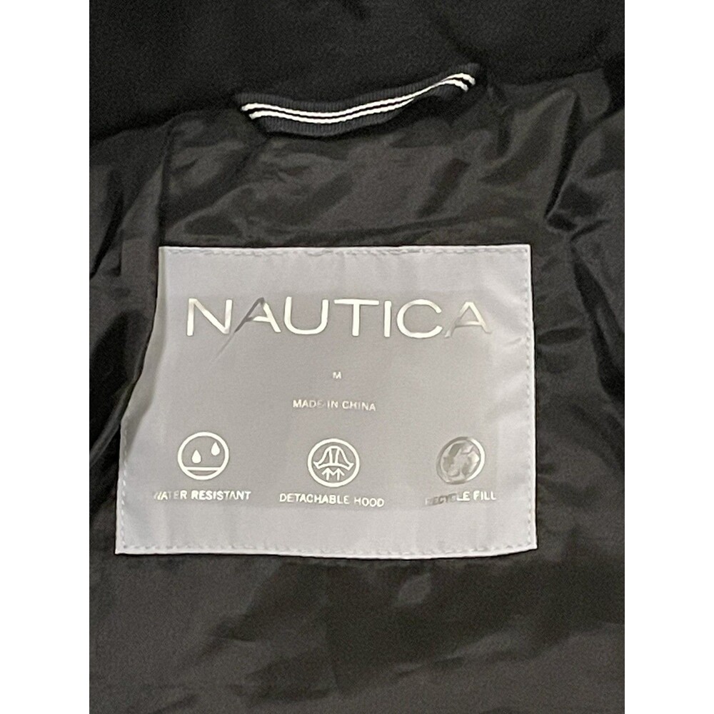 Nautica Women's Puffer Jacket Hooded Light Blue Size Meduim EUC - Picture 6 of 6